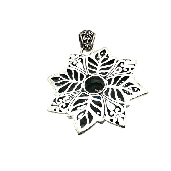 Sarda Bali Designer Sterling Silver Blue Green Mystic Quartz Pendant 4 Necklace - Picture 2 of 5